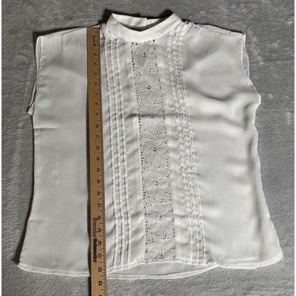 Lot of 2 Vintage St. Anthony Women’s Size 10 Sleeveless Pleated Floral Blouses - Picture 12 of 15